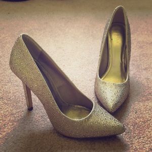 Sparkly rose gold heels